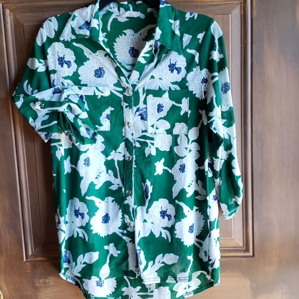 Floral Print Tunic Blouse